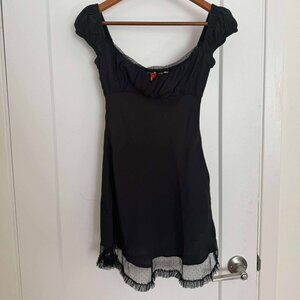 Kimchi Blue Dress Black with Rosette Size M